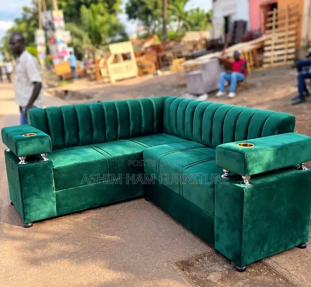 Premium Green L-Shape Sofa - Brand New - 1