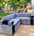 Channel L-Shape Sofa / Light Grey Sofa - 1