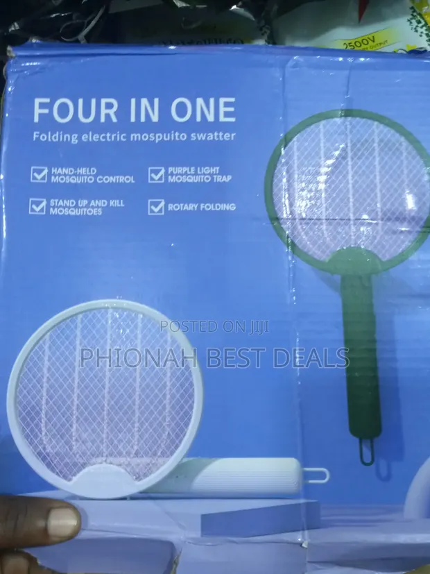 Four-in-One Folding Mosquito Swatter with UV Trap - 1