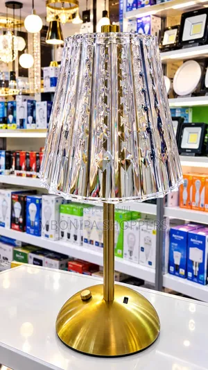 Luxury Crystal LED Table Lamp with Golden Base