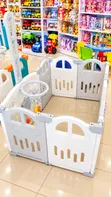 Kids Plastic Playpen with Basketball Hoop - 1