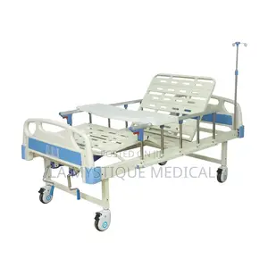 Double Crank ABS Hospital Bed with Side Rails & Feeding Table