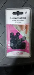 40 Black 4-Hole Resin Buttons (1.1cm) - 3