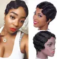 Wavy Pixel Wigs - Short Human Hair - 1