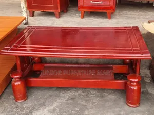 Hardwood Centre Table with 2 Stools