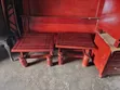 Hardwood Centre Table with 2 Stools - 3