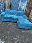 6 Seater L-Shaped Sofa - Brand New, Blue - 1