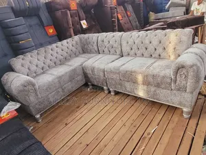 Giant L-Shaped Sofa Set - Brown