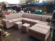 Giant L-Shaped Sofa Set - Brown - 2
