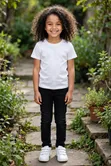 Kids White T-Shirt and Black Jeans Set - 2