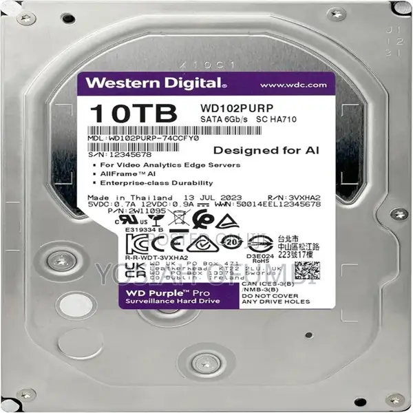 WD 10TB Surveillance Hard Drive - 1