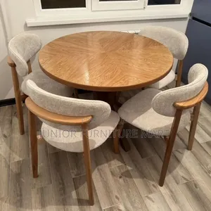 Modern Hardwood 4-Seater Dining Set