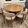 Modern Hardwood 4-Seater Dining Set - 1