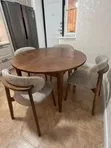 Modern Hardwood 4-Seater Dining Set - 2