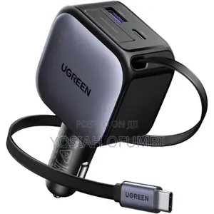 Ugreen EC602 60W Car Charger with Retractable Cable
