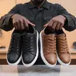 Men's Smart Casual Faux Leather Sneakers - 3
