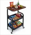 3-Tier Metal Rolling Storage Cart - Black - 1