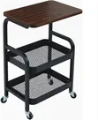 3-Tier Metal Rolling Storage Cart - Black - 2