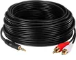 10m 3.5mm Aux to 2 Male RCA Audio Cable - 2