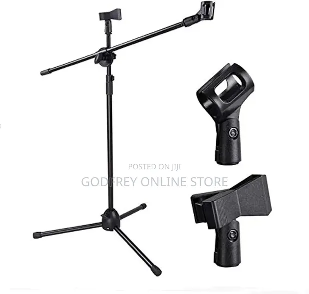 Tripod Microphone Stand with 2 Clips - 1