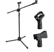 Tripod Microphone Stand with 2 Clips - 1
