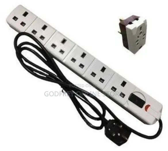 Heavy Duty 6-Way UK Standard Power Extension Cable - 1