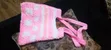 Crochet Hand Bag - Pink and White Checkered - 2