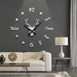 3D Deer Head Creative Acrylic Wall Clock - 2