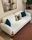 White L-Shape Sofa Set - 5 Seaters - 2