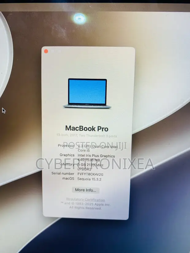 Apple MacBook Pro 2017 8GB RAM 128GB SSD Intel Core i5 - 1