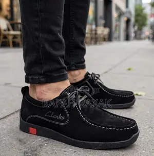Men's Triple Black Suede Clarks Wallabees Boat Shoes