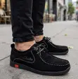 Men's Triple Black Suede Clarks Wallabees Boat Shoes - 1