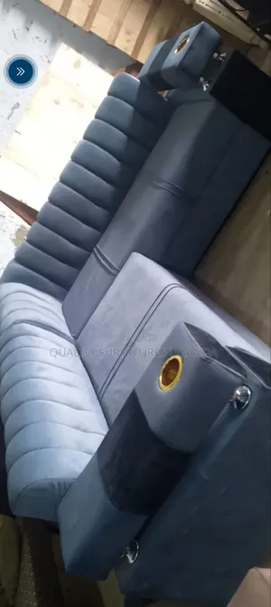 5 Seater Gray L Sofa Set