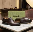 Men's Clarks Formal Leather Shoes - Dark Brown - 1