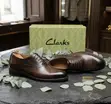 Men's Clarks Formal Leather Shoes - Dark Brown - 3