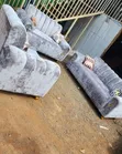 Modern 5-Seater Sofa in Grey Fabric - 2