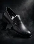 Men's Classic Black Slip-On Clarks Loafers - 1