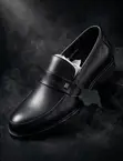 Men's Classic Black Slip-On Clarks Loafers - 2