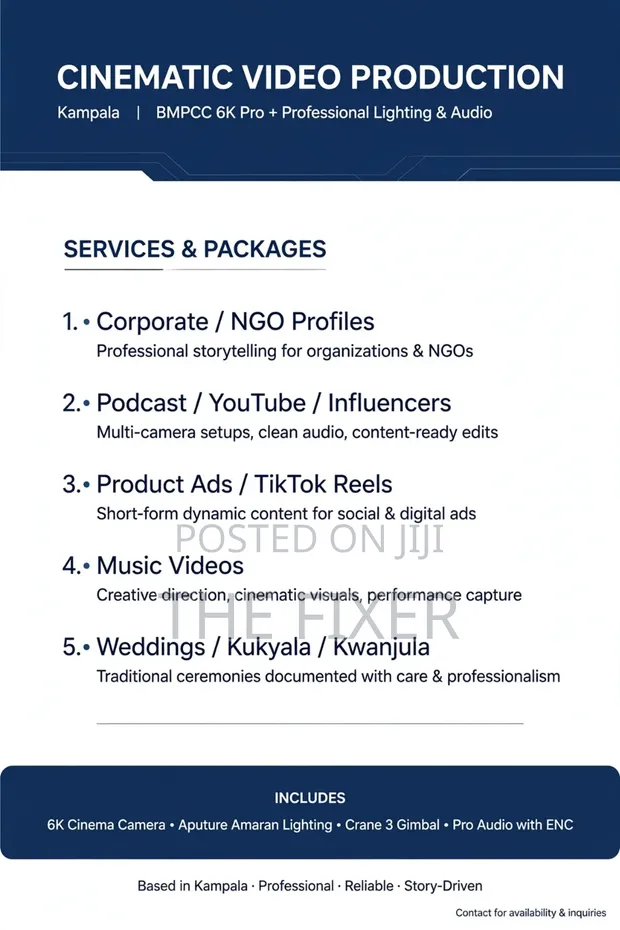 Cinematography, Editing & Colour Grading Services - 1