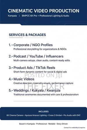 Cinematography, Editing & Colour Grading Services