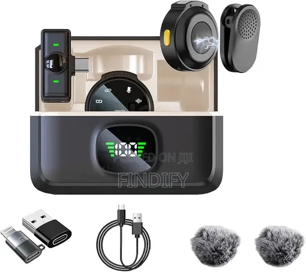 2 Pack Wireless Lavalier Microphone for iPhone/Android USB-C - 1