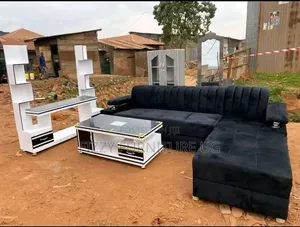 L Shaped Sofa - Brand New, Black