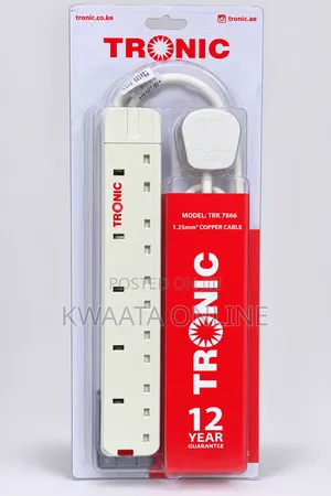 TRONIC Extension Power Strip - 6-Way Socket with 1.25mm² Copper Cable