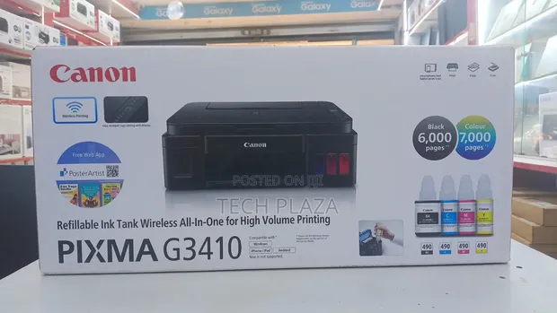 Canon Pixma G3410 Printer, Scanner, Copier - Wireless, 1 Year Warranty - 1