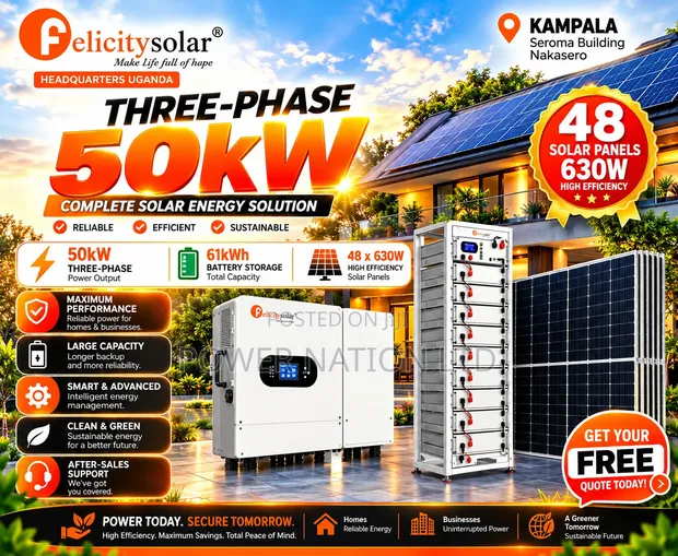 Felicity 60kWh 50kVA 48V 3-Phase Hybrid Solar System - 1