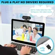 Webcam with Microphone, USB HD 1080p Auto Focus - 2