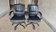 2 Used Leather Executive Low Back Chairs - 1