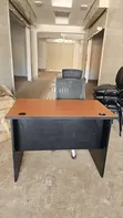 Adjustable Black & White Office Chair and Table - 4