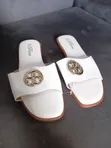Classic White Leather Open Shoes - Women's Size 41 - 3