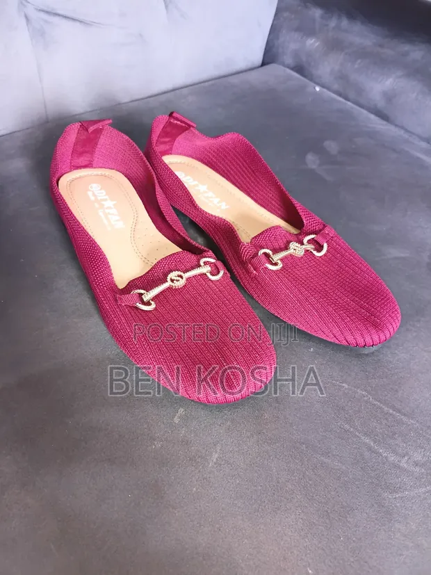 Women's Brown Cotton Flat Shoes - Size 40 - 1